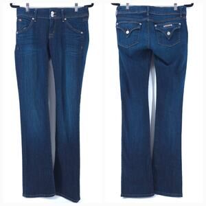 Hudson Y2K Classic Backflap Pocket Straight Leg Mid Rise Dark Wash Denim Jean 27